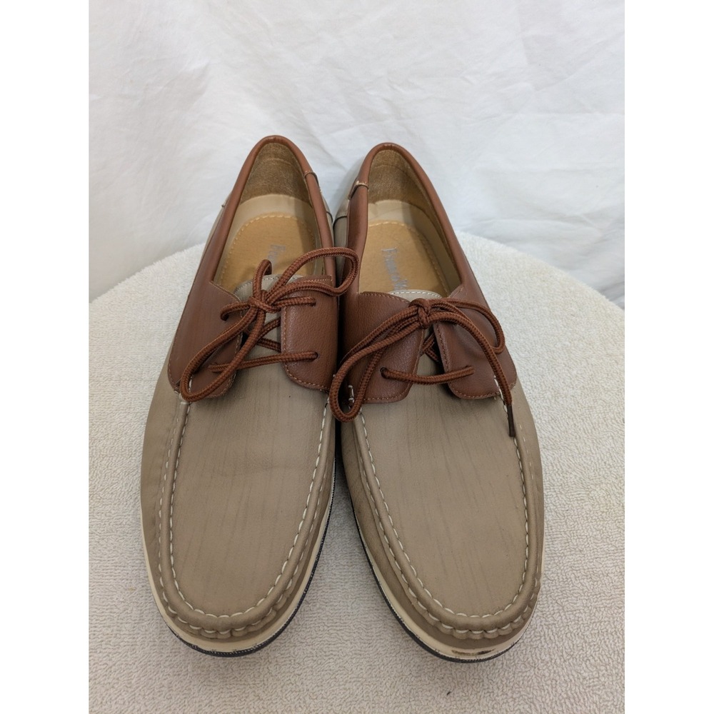 Franco Vanucci Comfort4 Men's Tan Brown Moc Toe Lace Up Casual Oxford Shoes 10.5